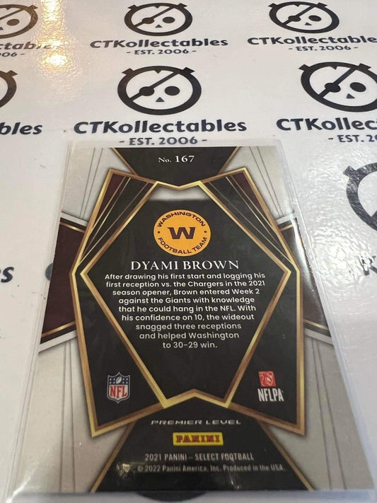 2021 NFL Panini Select Dyami Brown Premier Level Rookie RC #167 Commanders