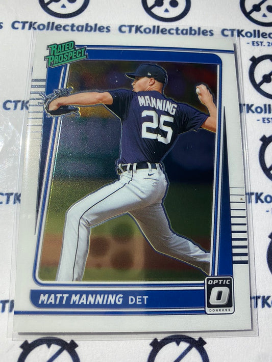 2021 Panini Donruss Optic Baseball Matt Manning Rated Prospect #RP22 Detroit