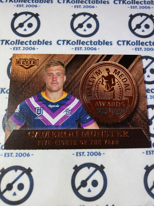 2020 NRL Elite Daly M Medal Cameron Munster DM05/18 Storm