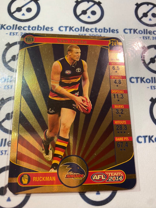 2014 AFL Teamcoach Gold Card #181 Sam Jacobs Crows