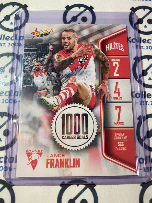 2022 AFL Select Round 2 Hilites Lance Franklin 1000 Goals #0438/2133 Swans
