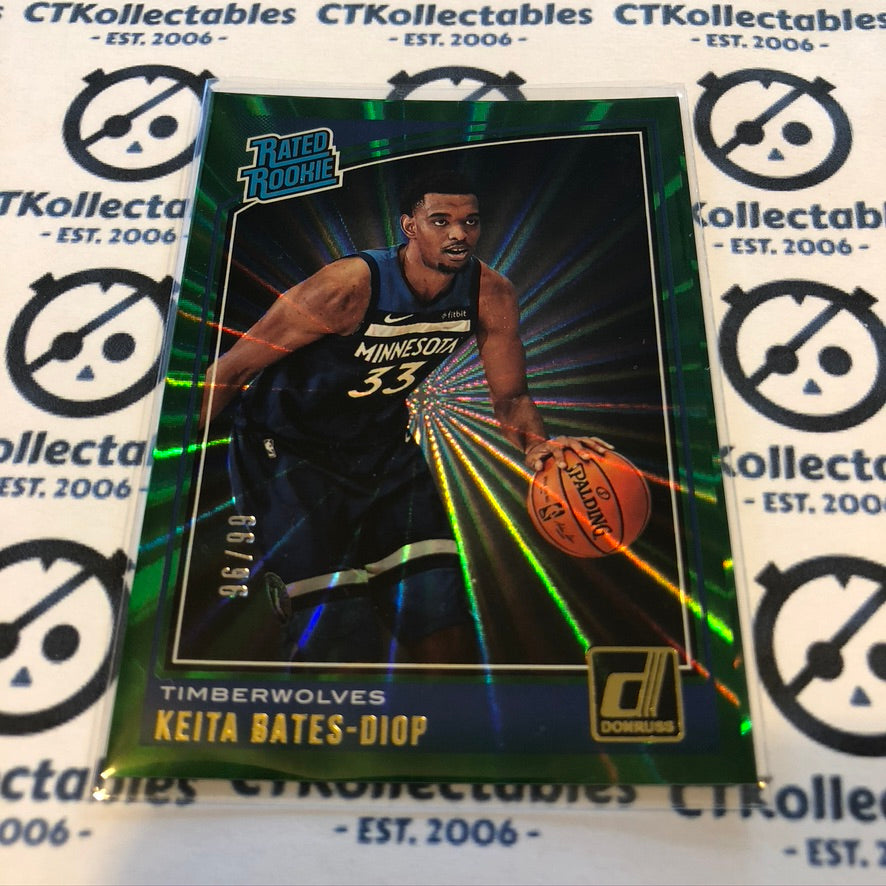 Keita Bates-diop Green Laser #96/99 Rated Rookie 2018-19 PANINI Donruss