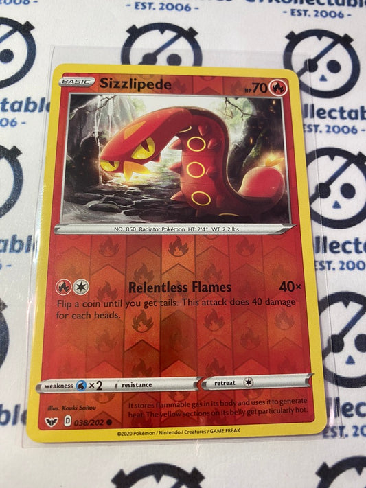 Sizzlipede Reverse Holo #038/202 Pokémon Card Sword & Shield