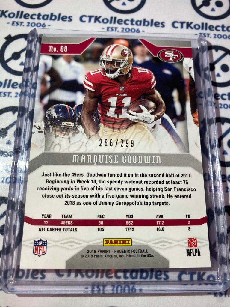 2018 NFL Panini Phoenix Marquise Goodwin Red Parallel #266/299 49ers