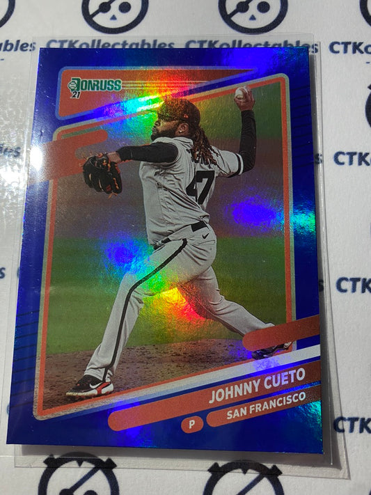 2021 Panini Donruss Baseball Johnny Cueto Blue Foil #169 San Francisco