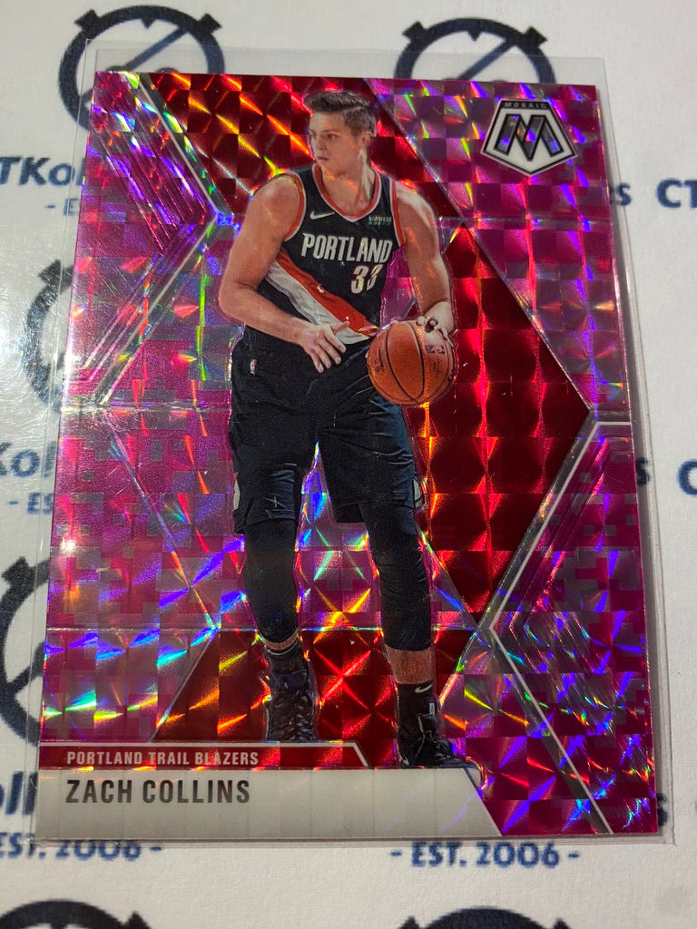 2019-20 Panini NBA Mosaic Zach Collins Pink Prizm #45 Portland