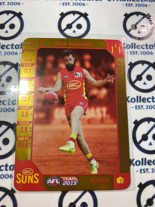 2015 AFL Teamcoach Gold #23 Nick Malceski Suns