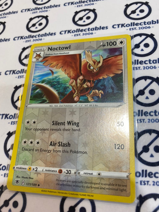 Noctowl Reverse Holo #121/189 2022 Sword & Shield Astral Radiance Pokemon Card
