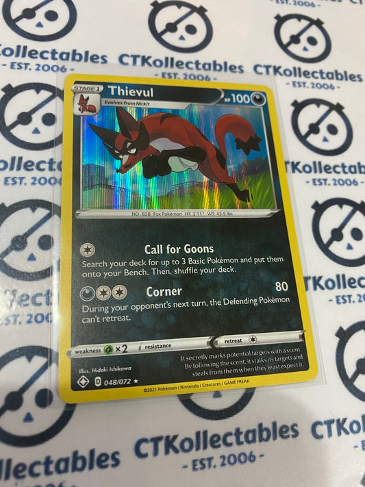 Thievul Holo Rare #048/072 Shining Fates Pokemon Card
