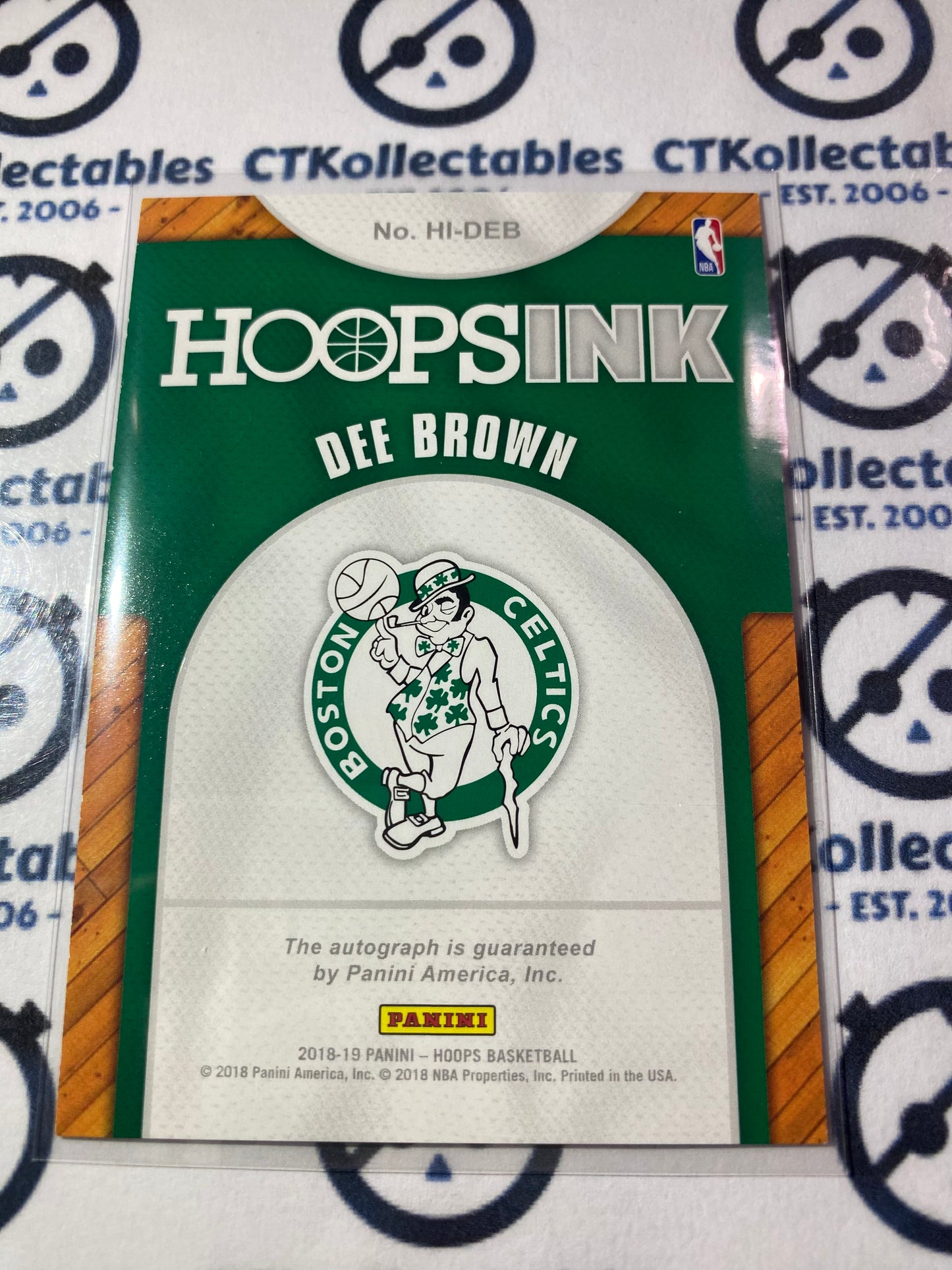 2018-19 NBA Panini Hoops Dee Brown Hoopsink #HI-DEB Celitcs