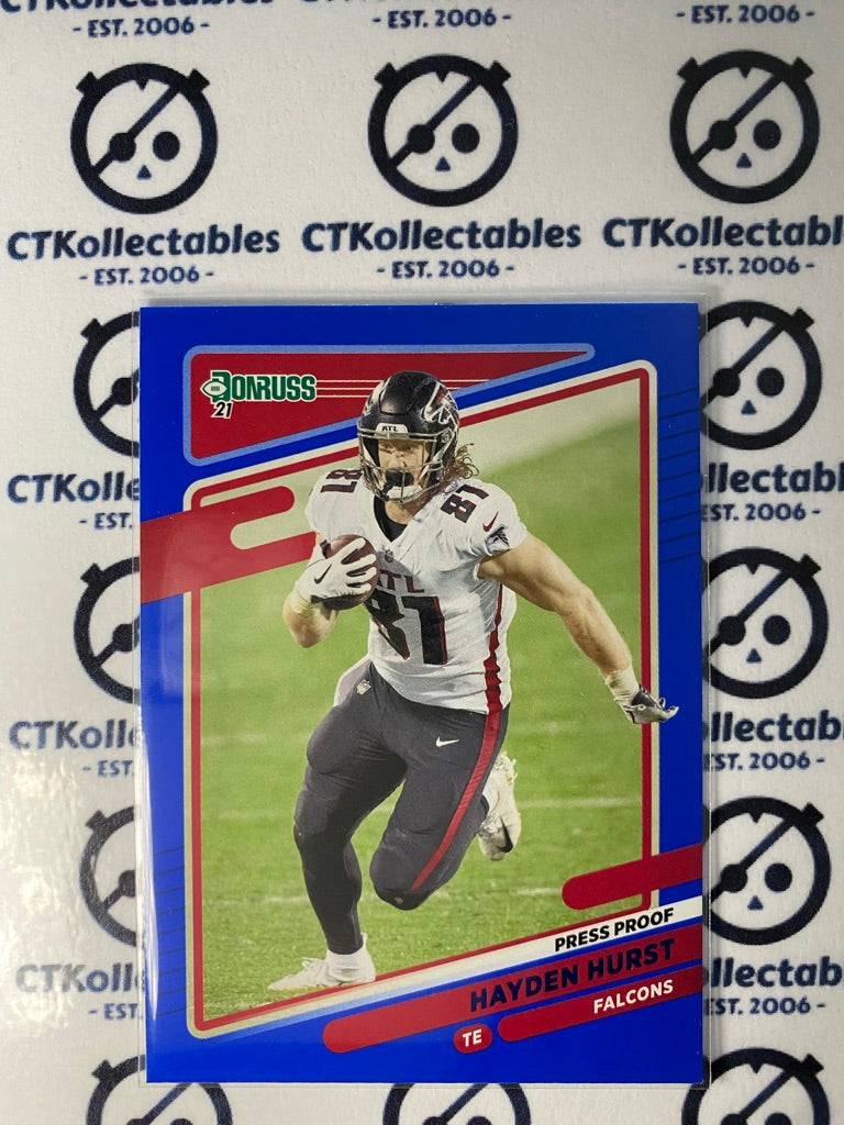 2021 NFL Donruss Press Proof Blue Hayden Hurst #235 Falcons