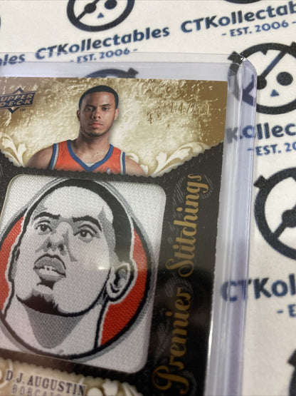 2008/09 U/D Premier DJ Augustin Premier Stitchings #14/50 Jersey Numbered Bobcat