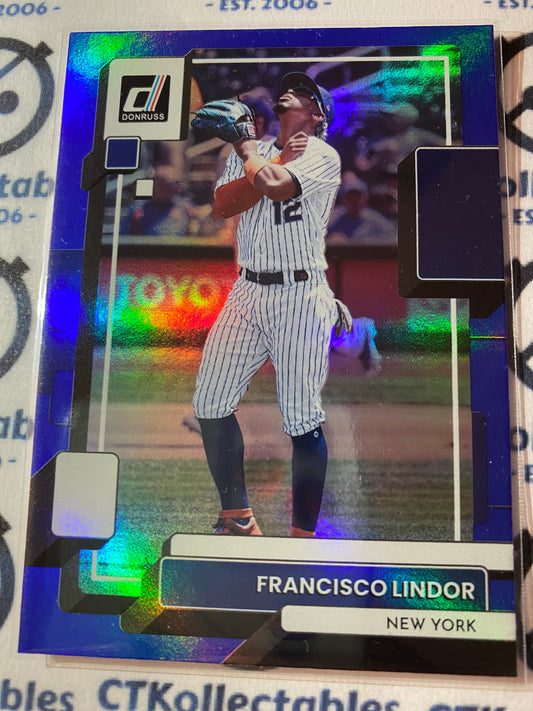 2022 Panini Donruss Baseball Francisco Lindor Blue Foil #219 New York