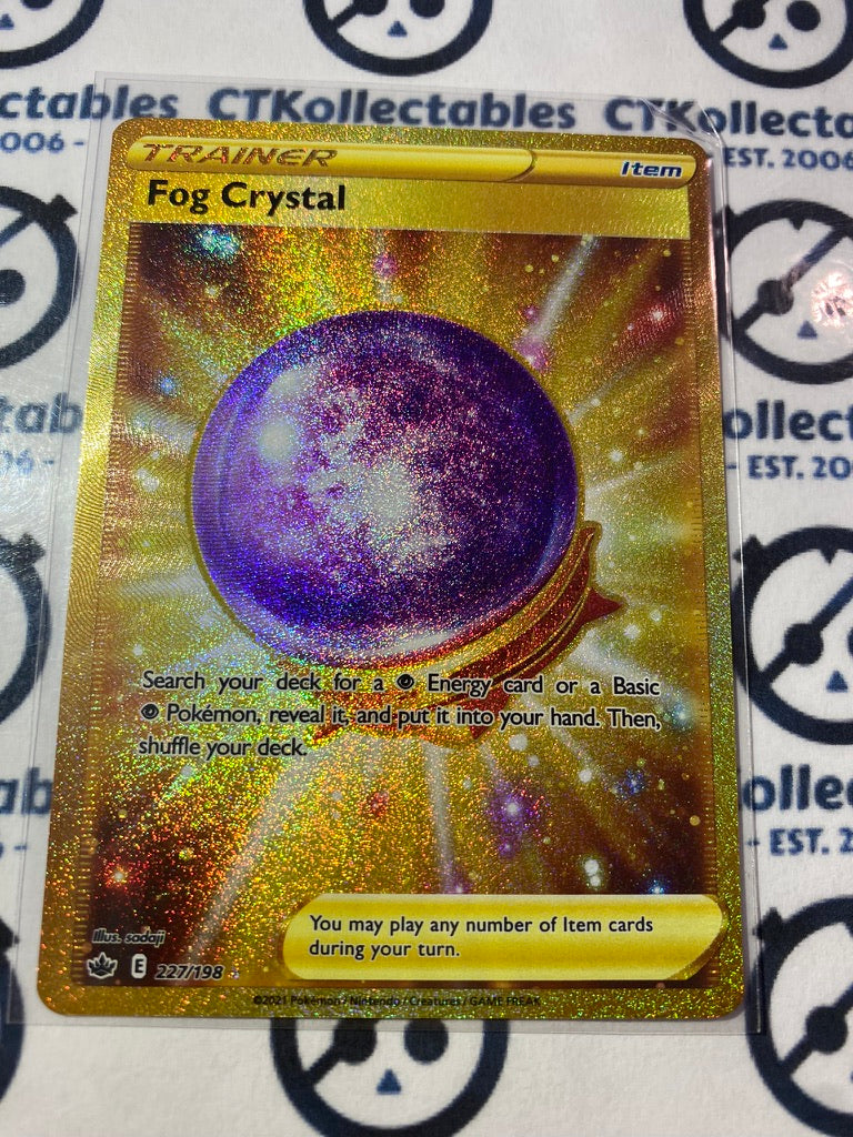 Fog Crystal Gold Secret Rare #227/198 Pokémon Card Chilling Reign