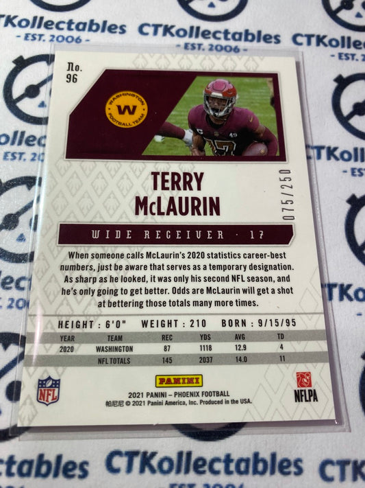 2021 NFL Panini Phoenix Terry Mclaurin #075/250 Red Prizm #96 Washington
