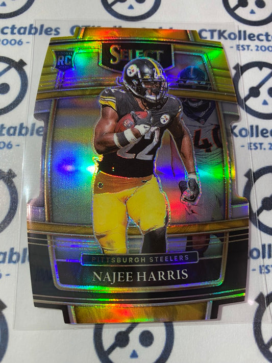 2021 NFL Panini Select Najee Harris Concourse RC Black & gold Die-cut Prizm #53 Steelers