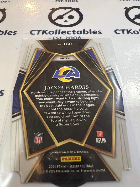 2021 NFL Panini Select Jacob Harris Premier Level Prizm RC Black & Gold #180 Rams