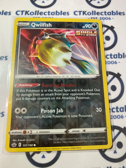 Qwilfish Reverse Holo #101/198 Pokémon Card Chilling Reign