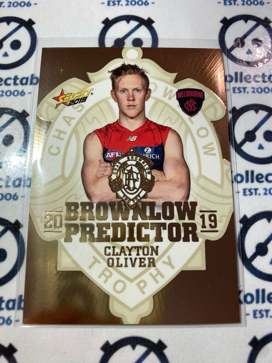 2019 Afl Footy Stars Brownlow Predictor Gold Clayton Oliver #182/225 Demons
