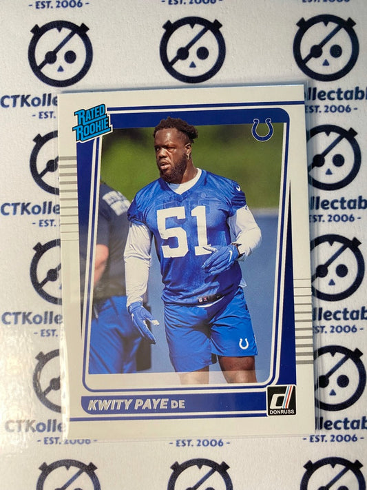 2021 NFL Donruss Rated Rookie Kwity Paye RC #338 Colts DE