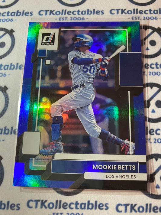 2022 Panini Donruss Baseball Mookie Betts Blue Foil #211 Los Angeles