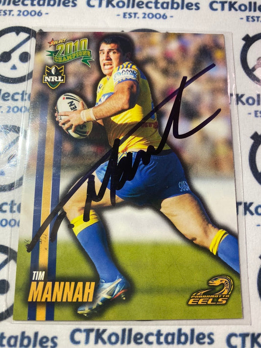 Signed Tim Mannah 2010 NRL Champions #118 Eels card