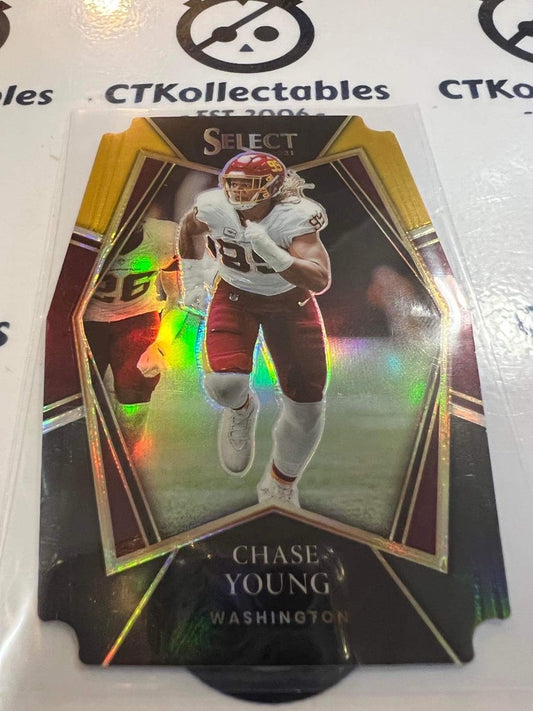 2021 NFL Panini Select Chase Young Premier Level Prizm Black & Gold #134 Washington