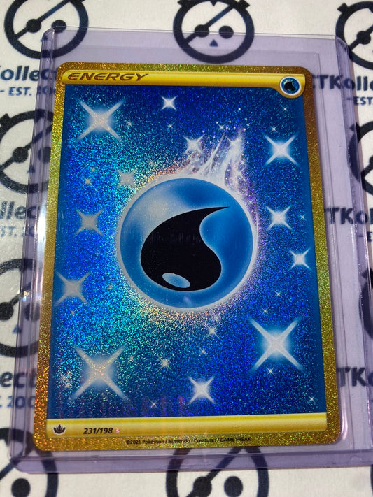 Water Energy Gold Secret Rare #231/198 Pokémon Card Chilling Reign
