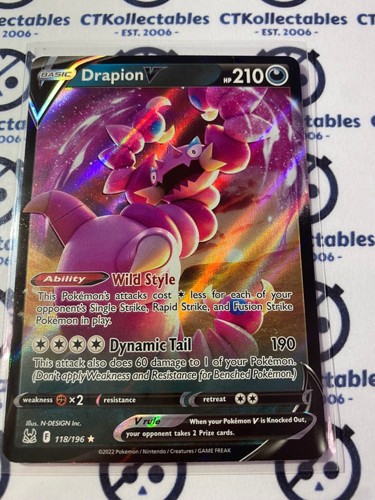 Drapion V #118/196 2022 Sword & Shield Lost Origin Pokemon Card
