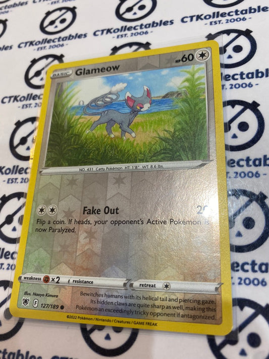 Glameow Reverse Holo #127/189 2022 Sword & Shield Astral Radiance Pokemon Card