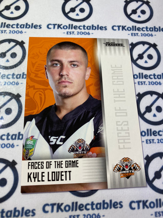 2017 NRL Traders Face Of The Game Kyle Lovett F47/48 Tigers