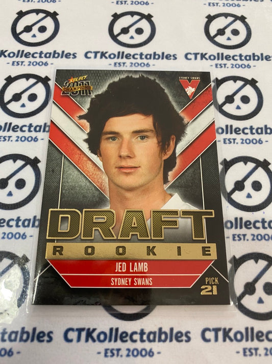 2011 AFL Champions Draft Rookie Jed Lamb DR21 Swans