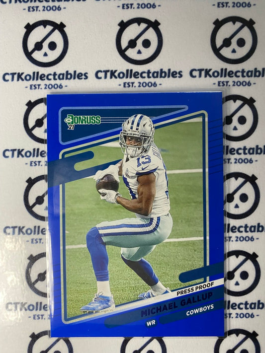 2021 NFL Donruss Press Proof Blue Michael Gallup #192 Cowboys