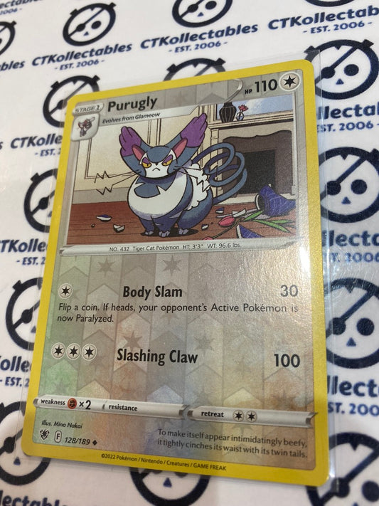 Purugly Reverse Holo #128/189 2022 Sword & Shield Astral Radiance Pokemon Card