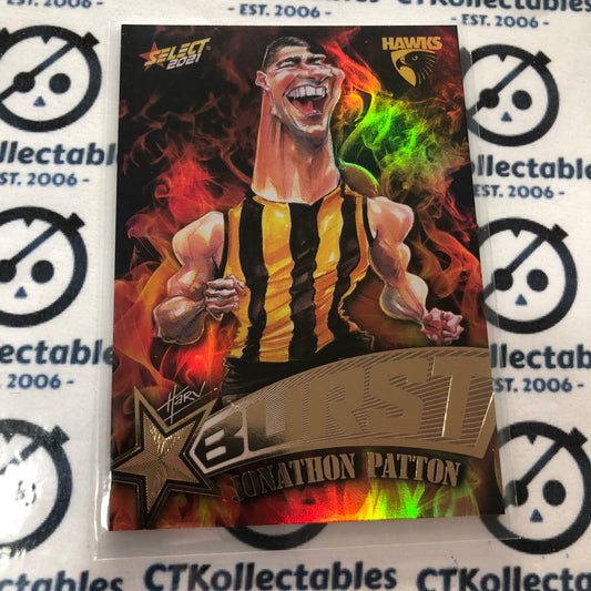 2021 AFL Footy Stars Fire Burst Jonathon Patton #SP39 Hawks