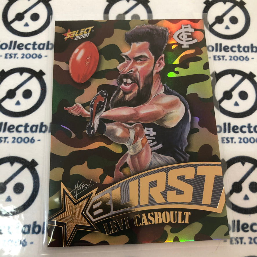 2021 AFL Footy Stars Camo Burst Levi Casboult #SBC9 Blues