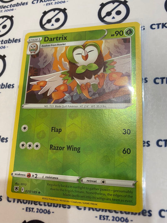 Dartrix Reverse Holo #020/189 2022 Sword & Shield Astral Radiance Pokemon Card