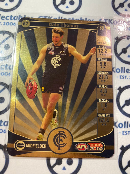 2014 AFL Teamcoach Gold Card #67 Dale Thomas Blues