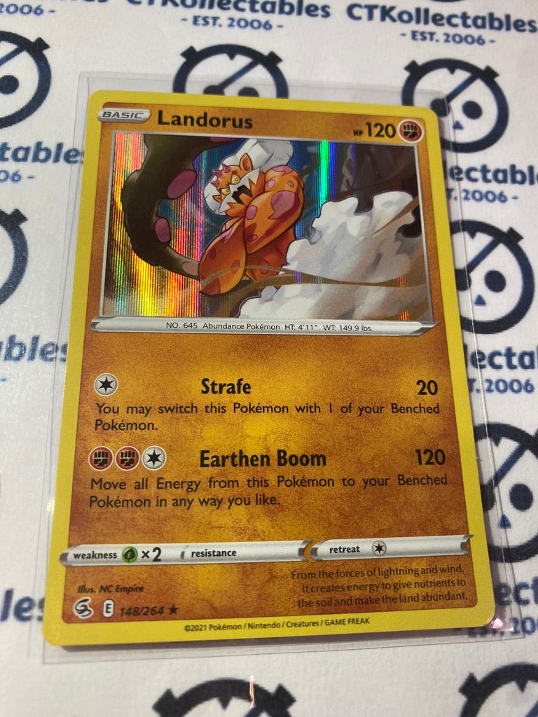 Landorus Holo Rare Card #148/264 2021 Sword & Shield Fusion Strike Pokemon Card
