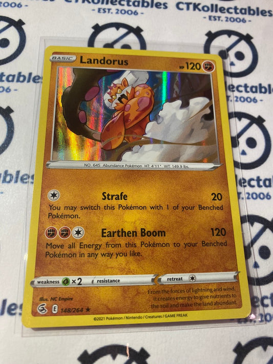 Landorus Holo Rare Card #148/264 2021 Sword & Shield Fusion Strike Pokemon Card