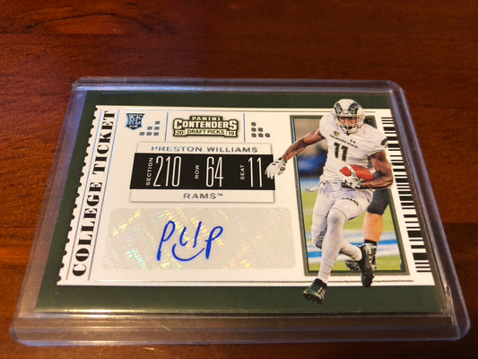 Preston Williams Draft Auto #294 2019 Contenders