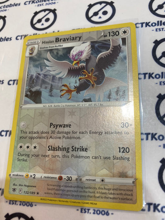 Hisuian Braviary Reverse Holo Rare #131/189 2022 Sword & Shield Astral Radiance Pokemon Card