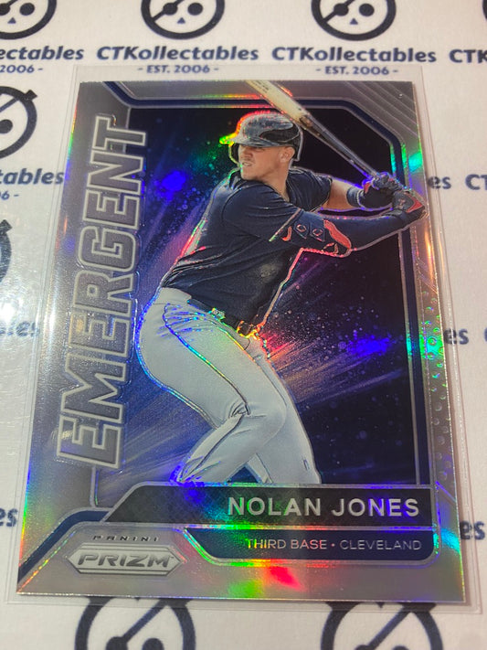 2021 Panini Prizm Baseball Nolan Jones Silver Prizm Emergent #EM13 Cleveland