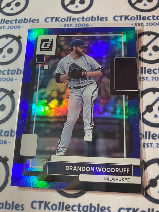 2022 Panini Donruss Baseball Brandon Woodruff Blue Foil #181 Milwaukee