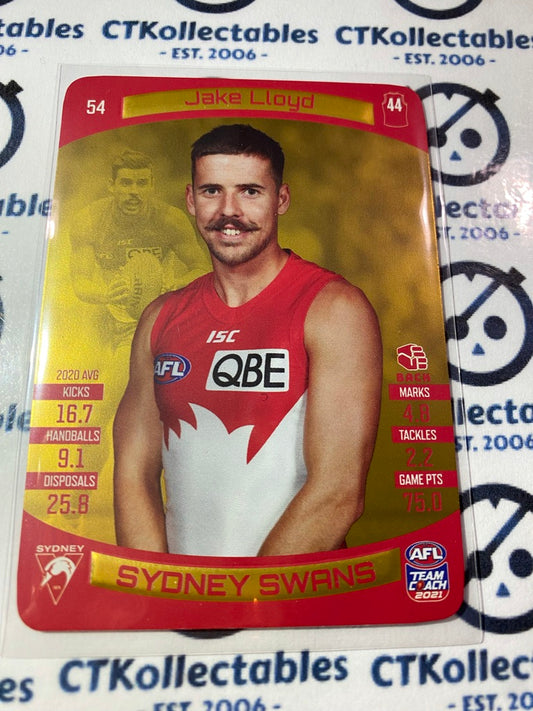 2021 AFL Teamcoach Gold #54 Jake Lloyd Swans