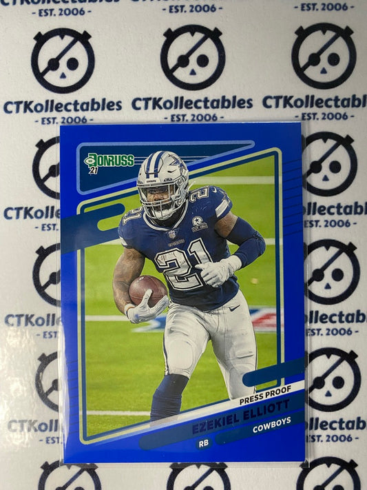 2021 NFL Donruss Press Proof Blue Ezekiel Elliott #188 Cowboys