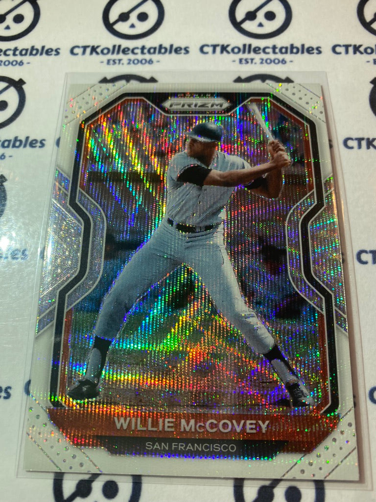 2021 Panini Prizm Baseball Willie McCovey White Wave Prizm #154 San Francisco