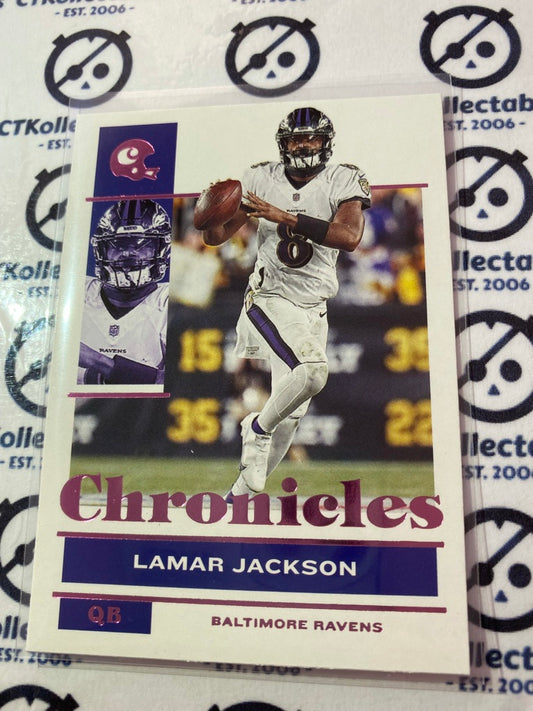 2021 NFL Chronicles Base Lamar Jackson Pink #7 Ravens