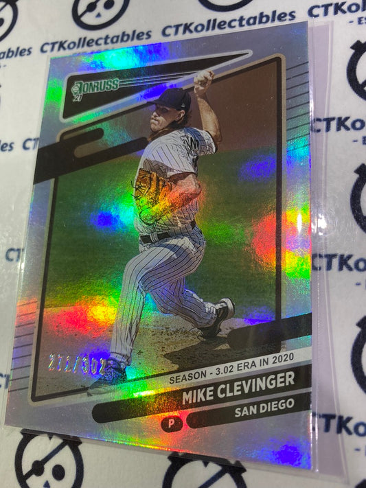 2021 Panini Donruss Baseball Mike Clevinger Career Stat Line #271/302 San Diego