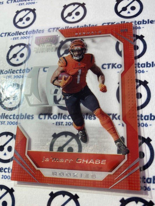 2021 NFL Chronicles Playbook Momentum Ja'Marr Chase rookie card RC #PMR-5 Bengals